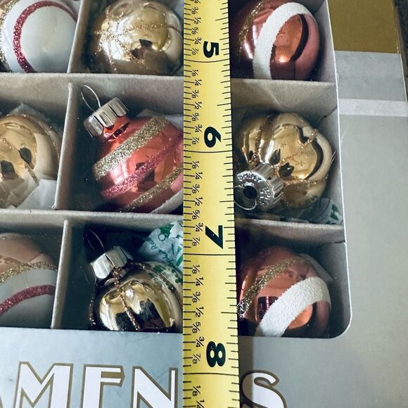 Christopher Radko Shiny Brite Pink Gold Vintage Christmas Holiday Ornaments - Picture 2 of 2